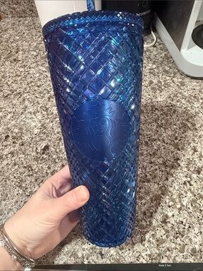 Starbucks Iridescent Blue Textured Cold Cup Tumbler